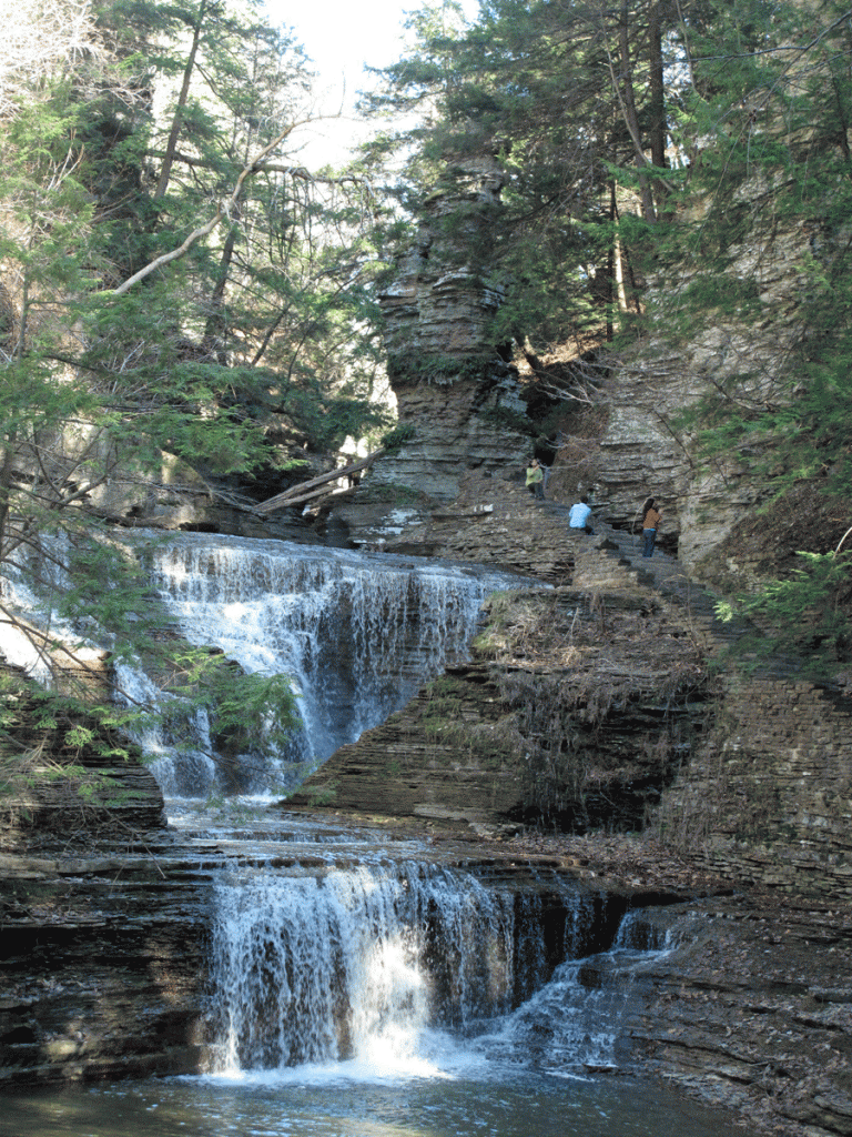 Pinnacle Rock Pinnacle Rock Buttermilk Falls State Park Ithaca Finger Lakes Gorge Trail hiking waterfall