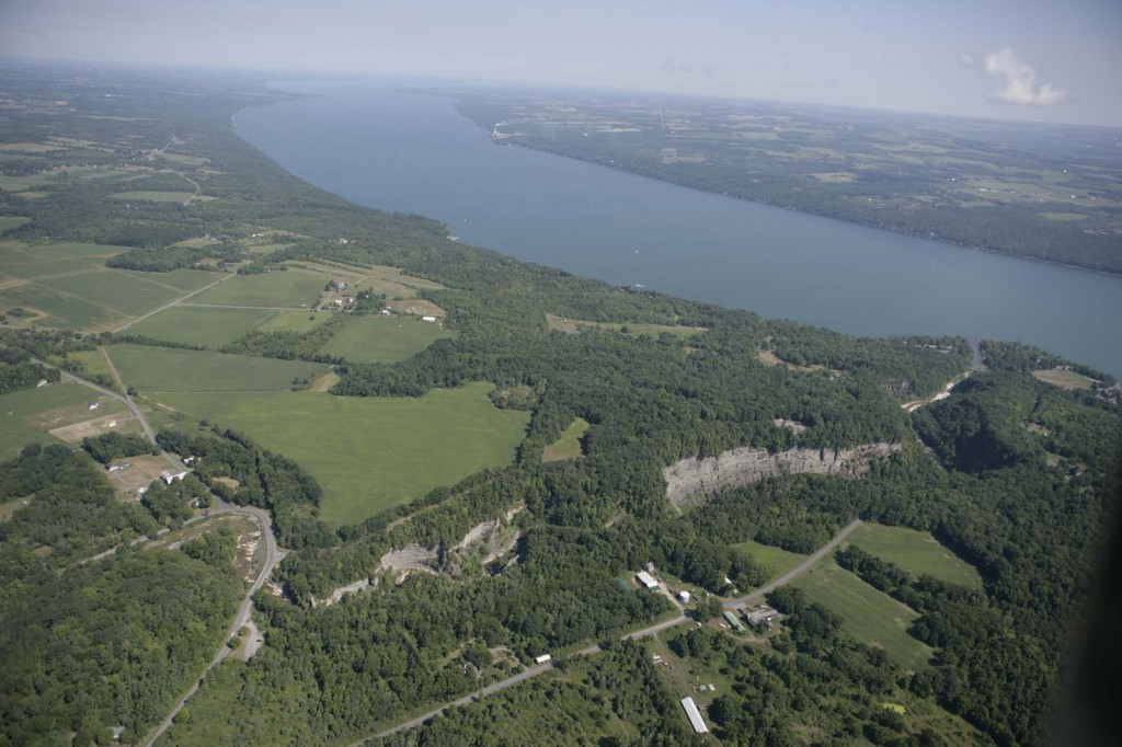 Taughannock Falls State Park gorge and Cayuga Lake