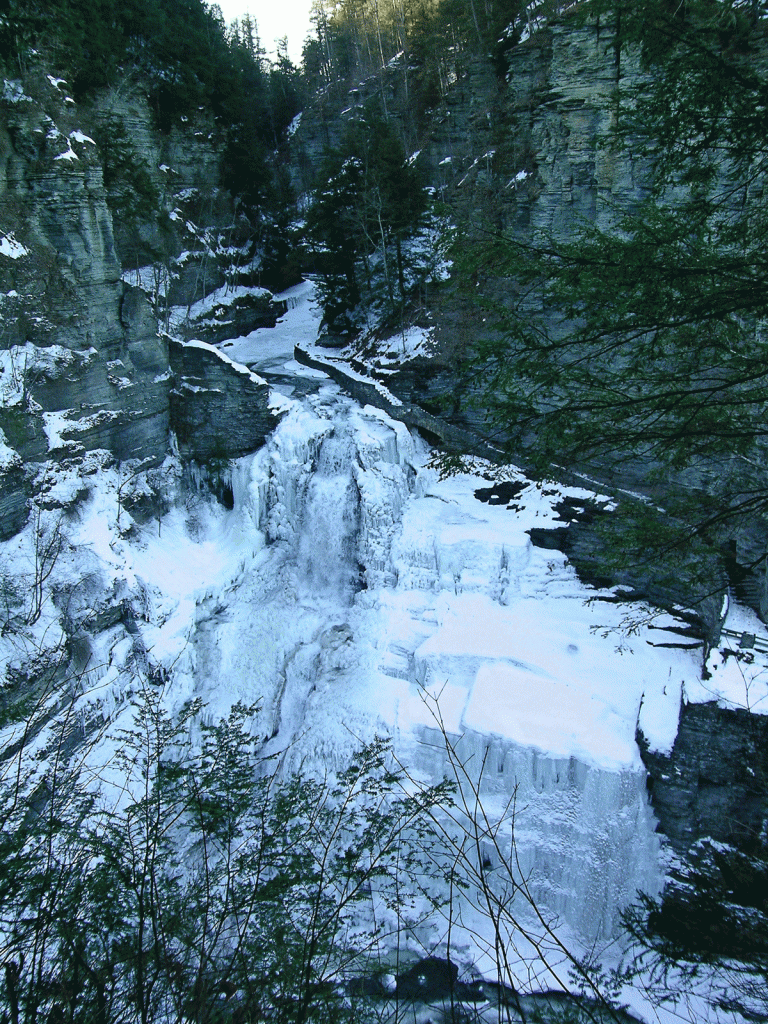 Lucifer Falls at Robert H. Treman State Park, Ithaca, NY, in winter